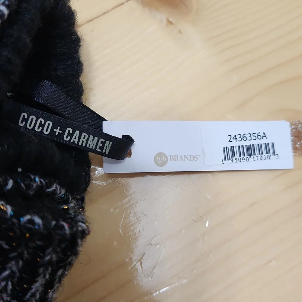 Coco And Carmen Pearltastic Convertible Gloves Wool Blend Embelished Black